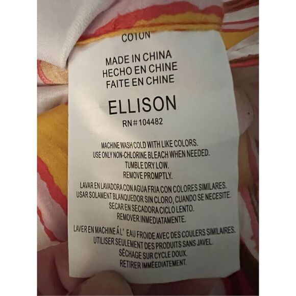 RARE!! Vintage Vera Neumann King Cotton Floral/Striped "Ellison" Duvet Cover Per - Picture 6 of 6